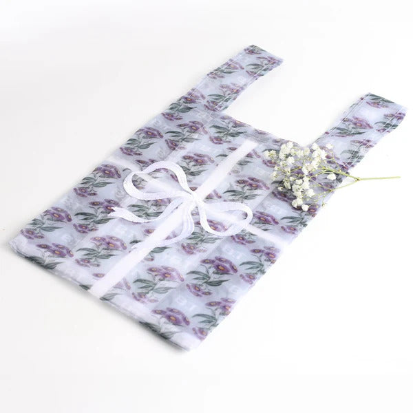 Gift Package Bag – Floral Organza with White Bow