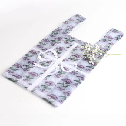Gift Package Bag – Floral Organza with White Bow