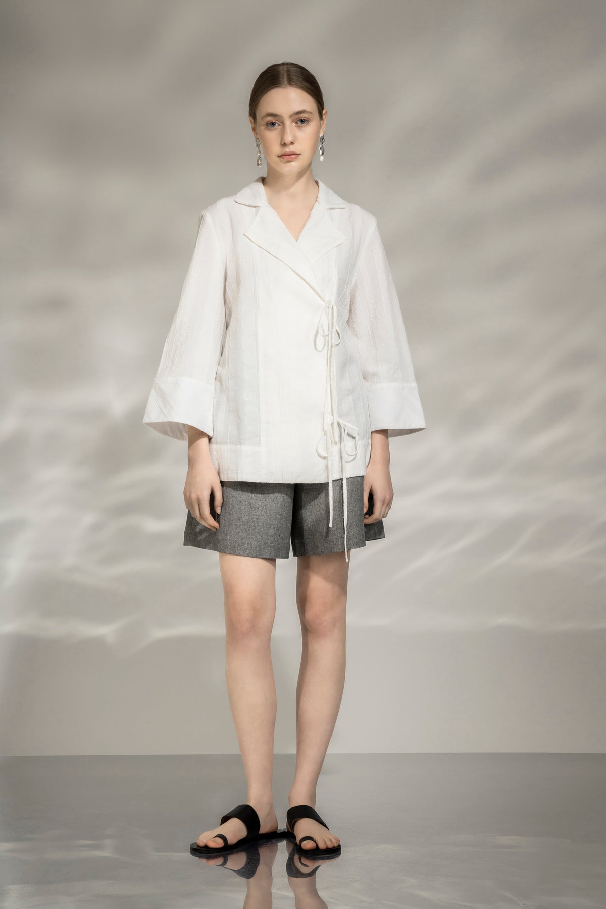 Textured Striped Overshirt