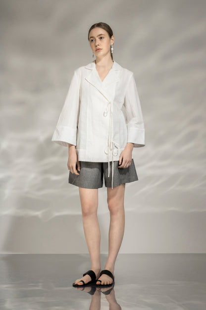 Textured Striped Overshirt