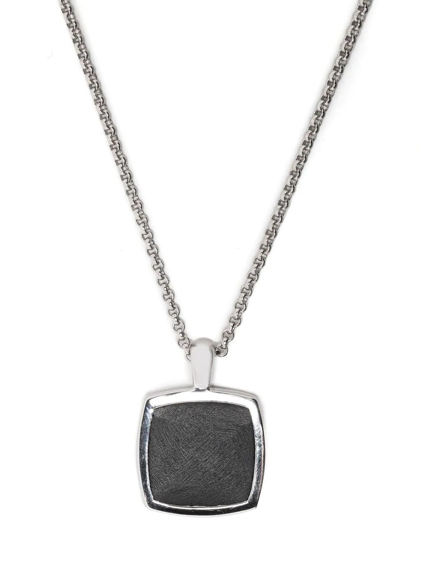 Cushion Pendant Necklace Onyx 925 Sterling Silver