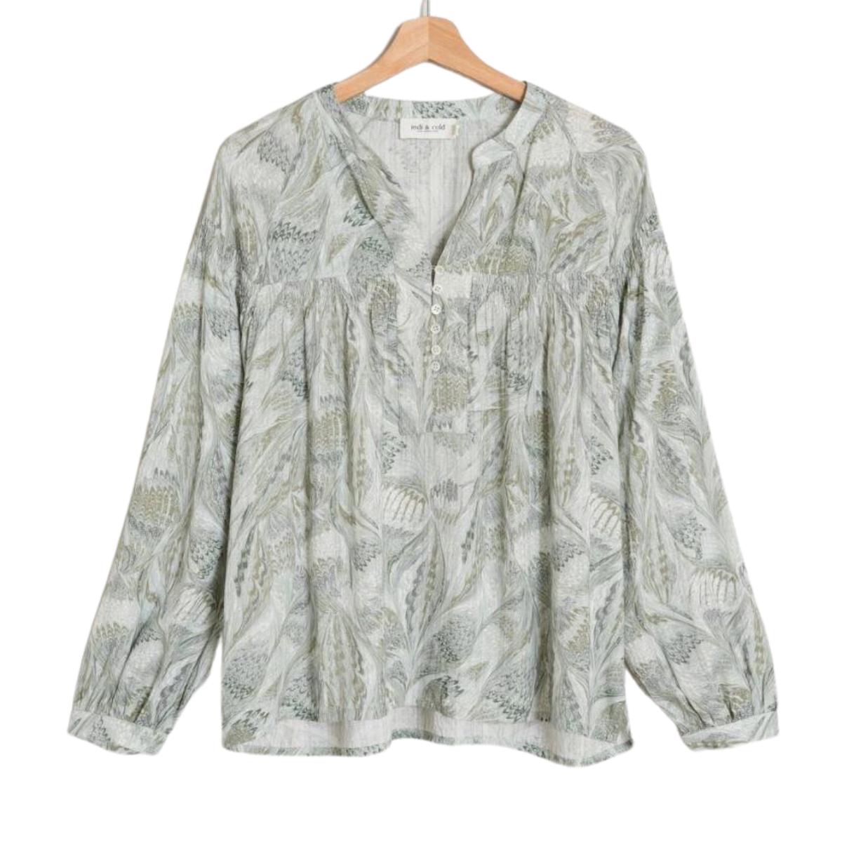 Camisa Marble Print Blouse