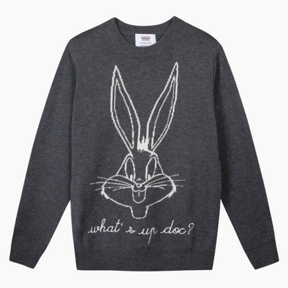 Maison Labiche x Looney Tunes Grand Cerf Supp Doc Sweater Medium Heather Grey