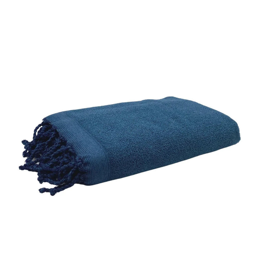 Plain Terry Fouta 100 x 200 cm Bath towel Duck Blue