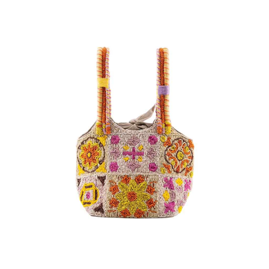 Bromelia - Cotton Bag With Beads Embroidery