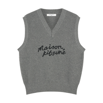 Handwriting Oversize Vest Dark Grey Melange (men)