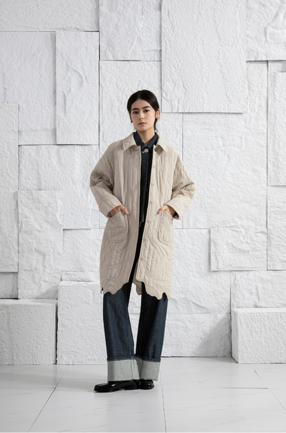 Marble Quilted Coat