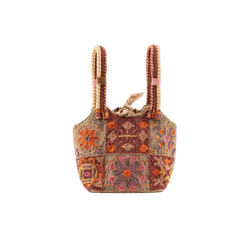 Bromelia - Cotton Bag With Beads Embroidery