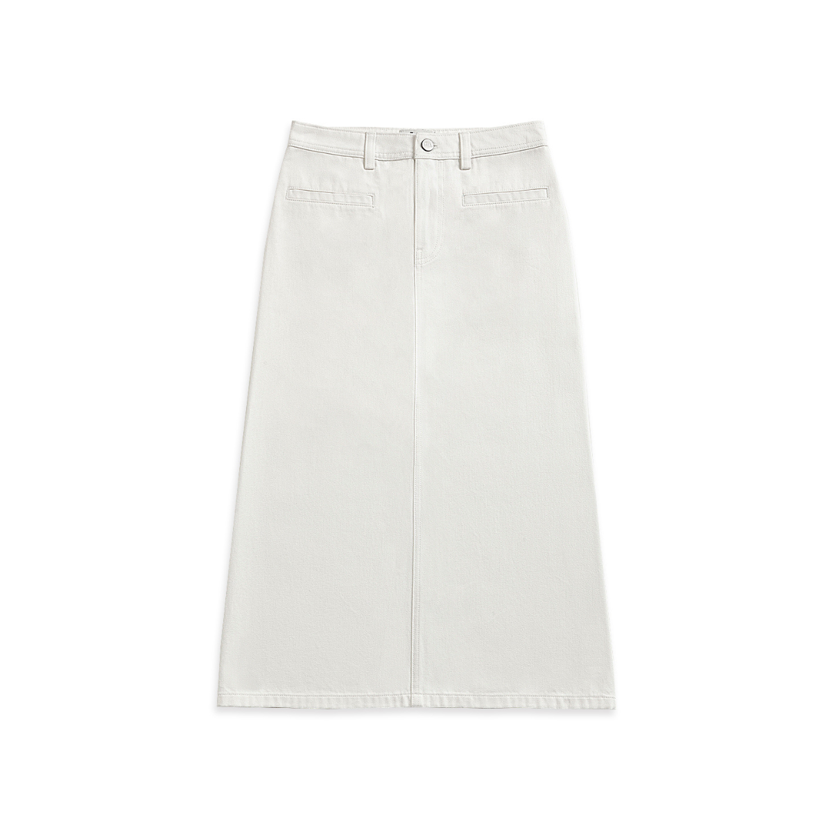 Denim Pencil Skirt Off White