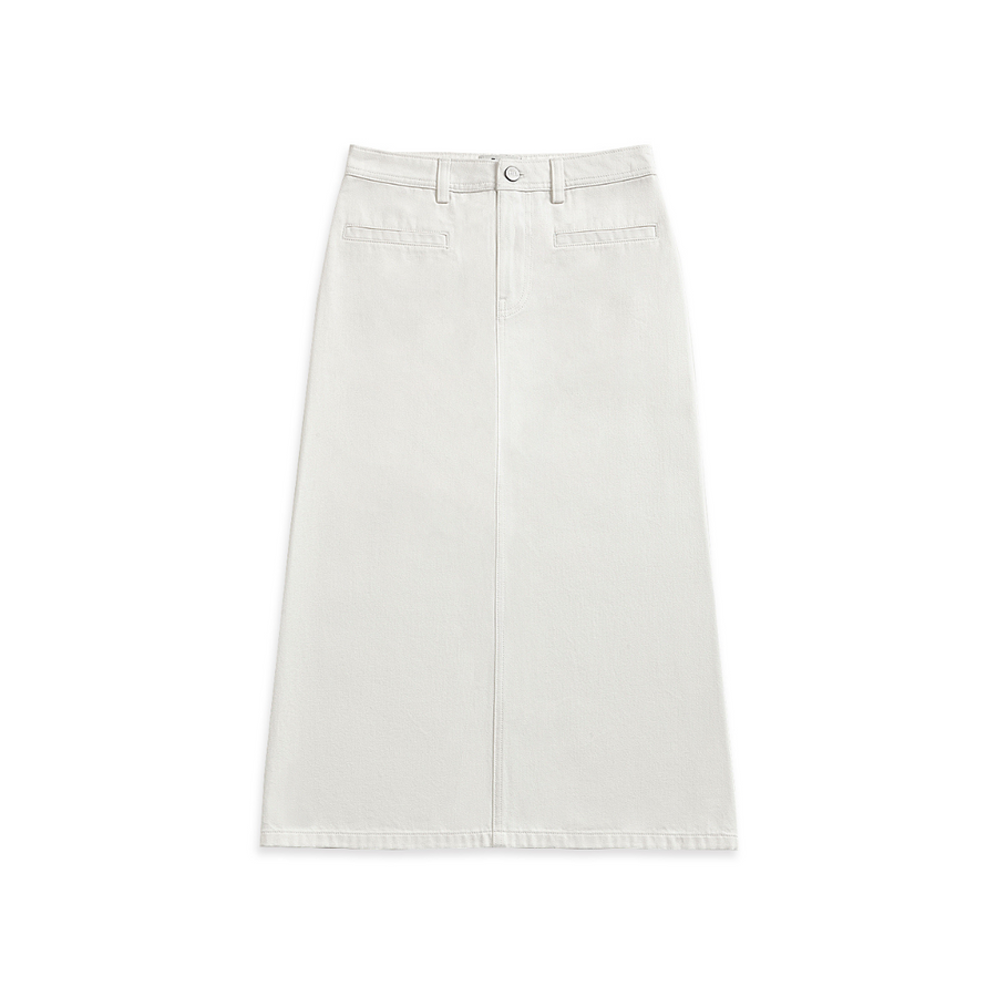 Denim Pencil Skirt Off White