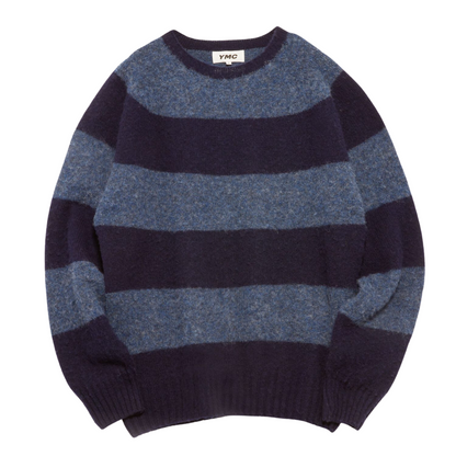 Suedehead Stripe Crew Knit Navy/Blue (men)