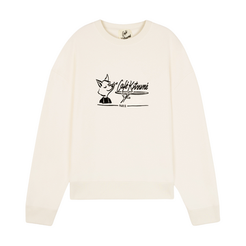 Cafe Kitsune Festive Plate Sweatshirt Latte (unisex)