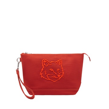 Bold Fox Head Zipped Pouch Burnt Red