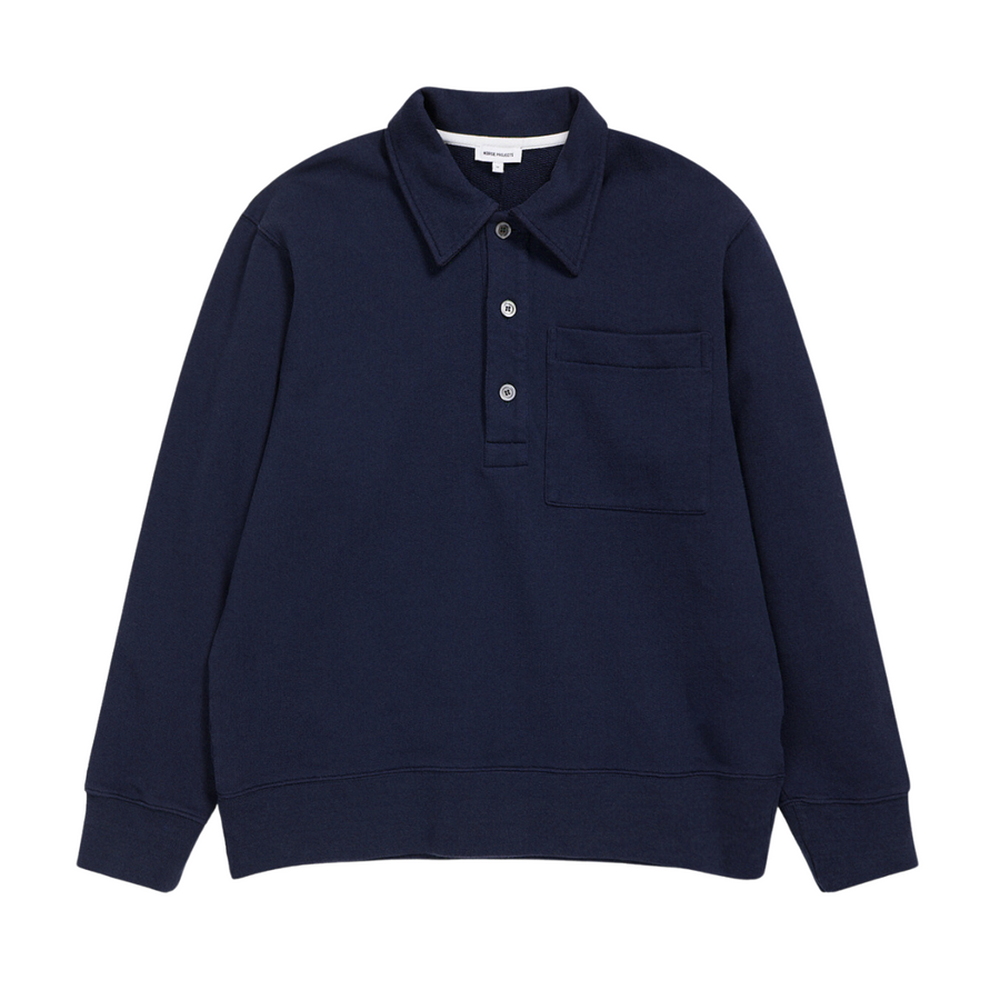 Fraser Relaxed Tab Series LS Polo Dark Navy