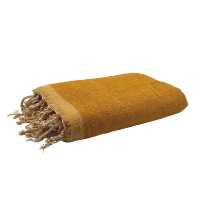 Plain Terry Fouta 100 x 200 cm Bath towel Mustard Yellow