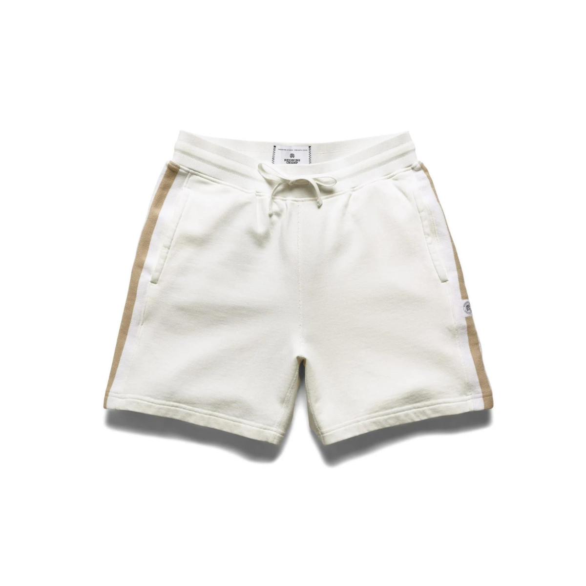 Striped Rib Panel Short Ivory