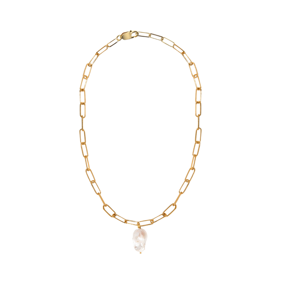 Yasemi Baroque Pearl Necklace Gold Vermeil