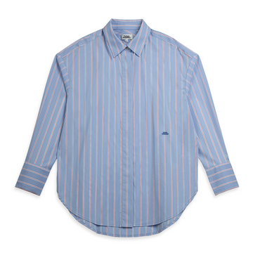 Oversized Striped Shirt Blue Stripe