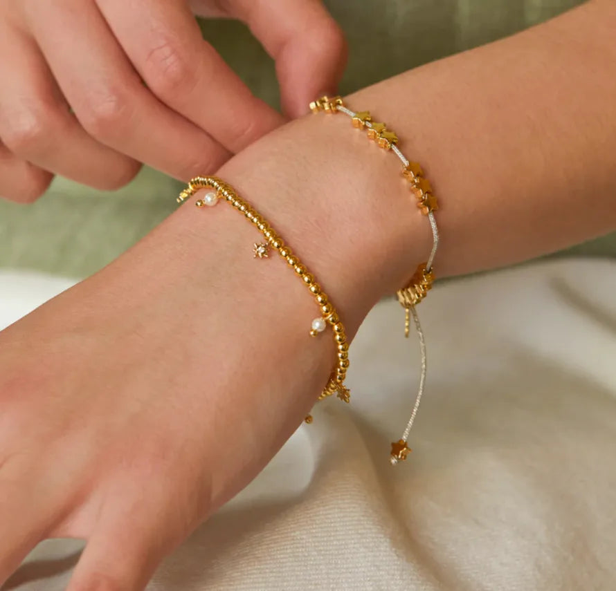 Pearl And Star Multi Bracelet Gold