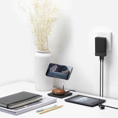 Snap Magnetic 2-in-1 Wireless Charger Slate