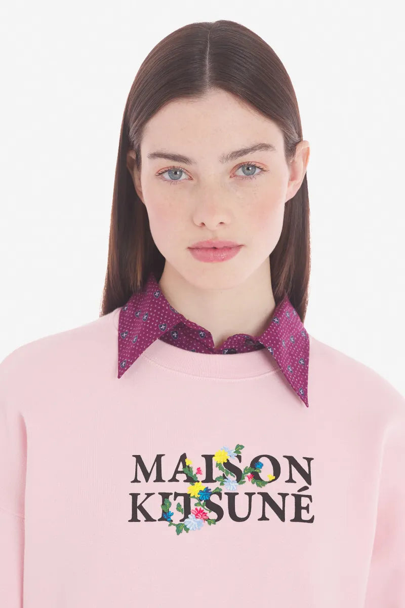 Maison Kitsune Flowers Comfort sweatshirt Pale Pink (women)