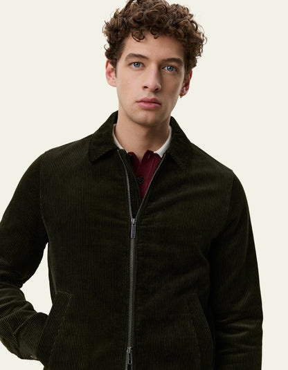 Corduroy Zipper Coach Jacket