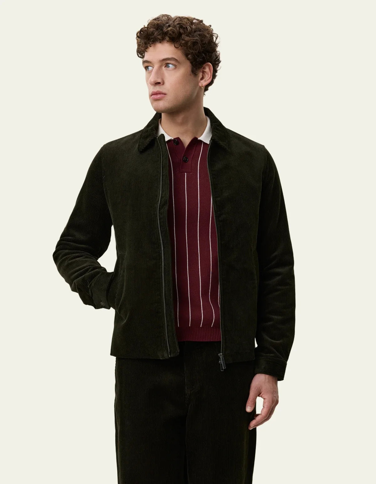 Corduroy Zipper Coach Jacket