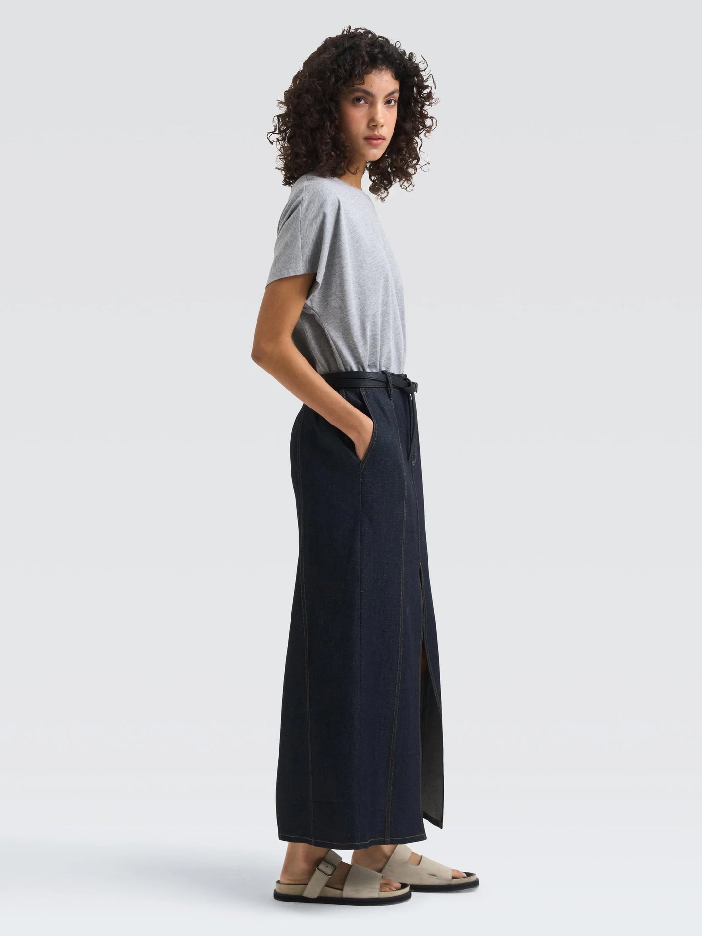 MERCER Japanese Denim Skirt Blue Denim