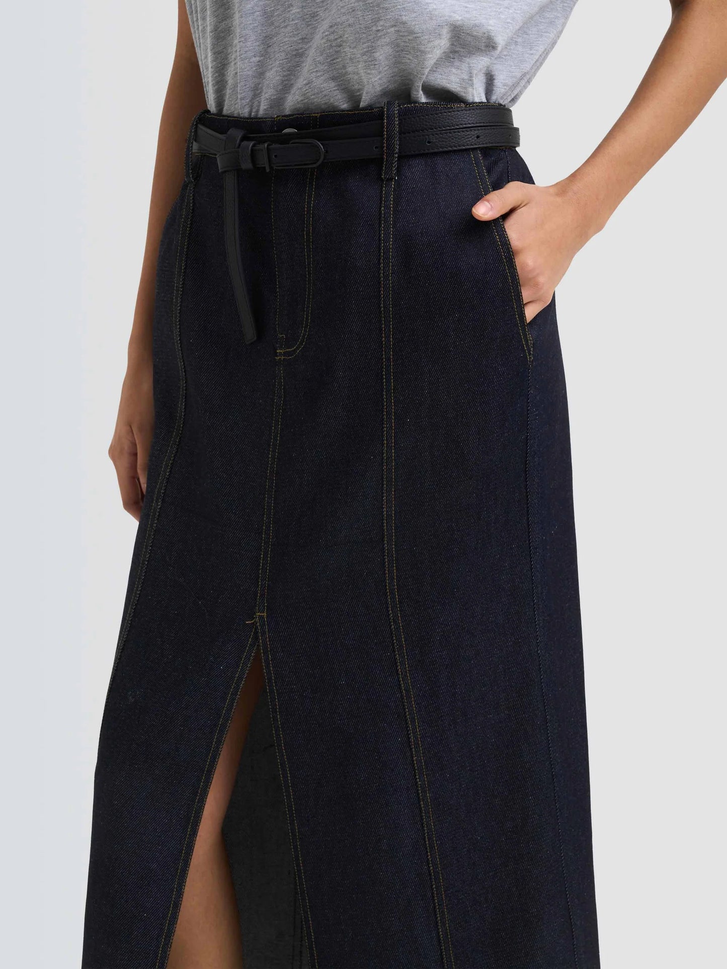 MERCER Japanese Denim Skirt Blue Denim