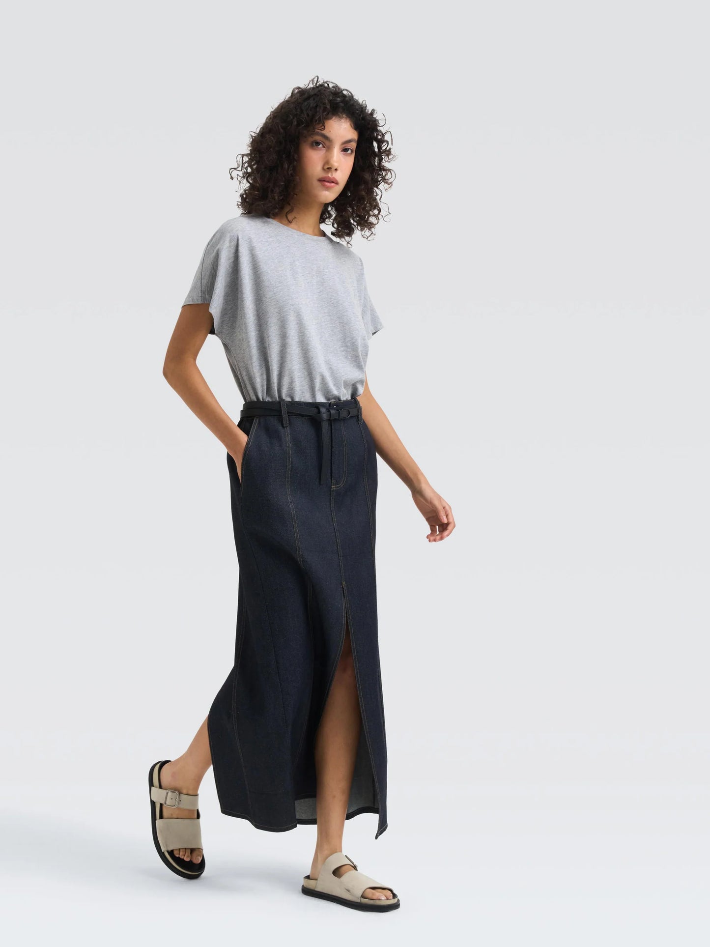 MERCER Japanese Denim Skirt Blue Denim