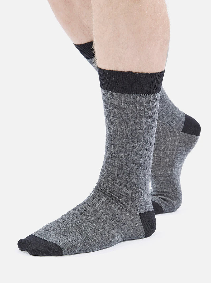 Merino Classic Sock Grey Marl Merino