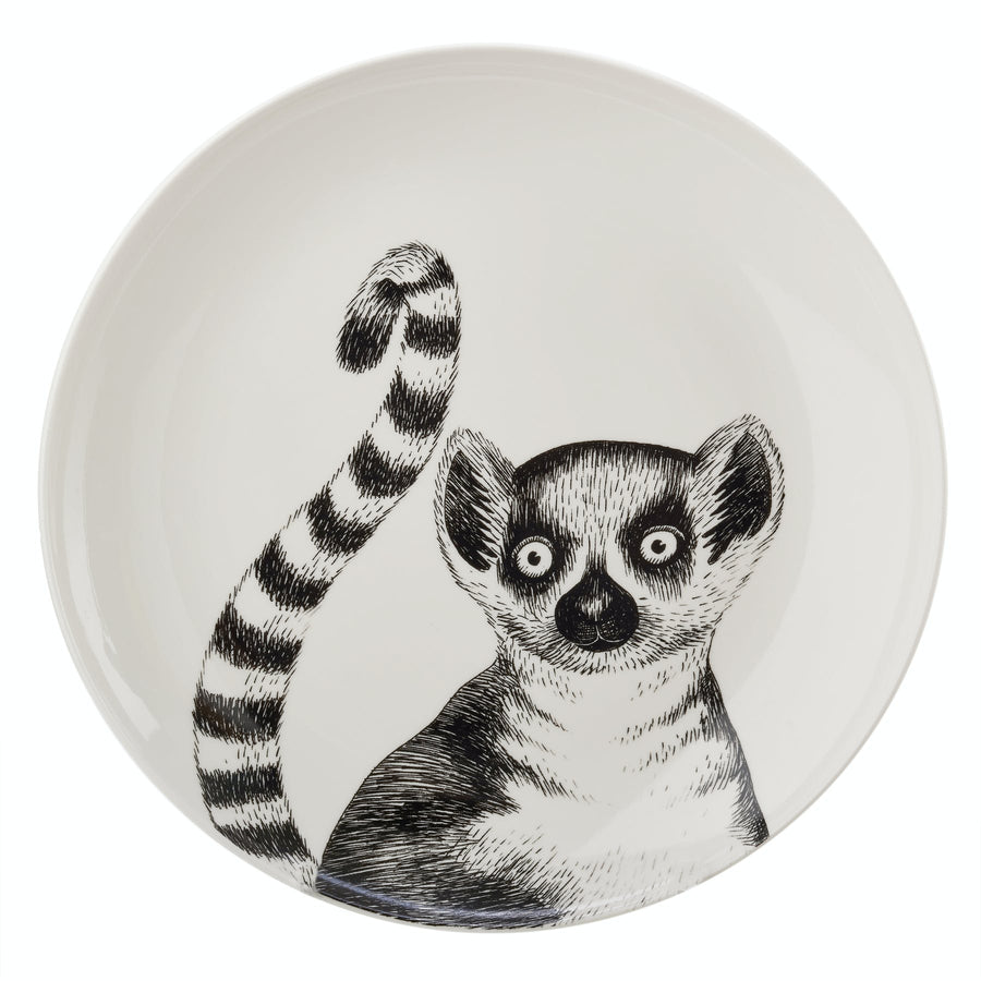 Animal Side Plates White Lemur