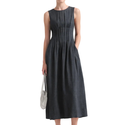 Linen Denim "Celeste" Dress