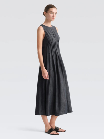 Linen Denim "Celeste" Dress