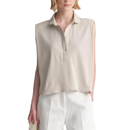 Cotton Pique "Polo" Top