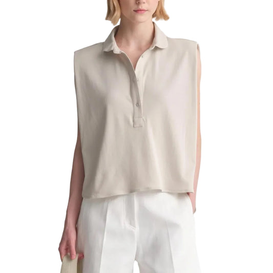 Cotton Pique "Polo" Top