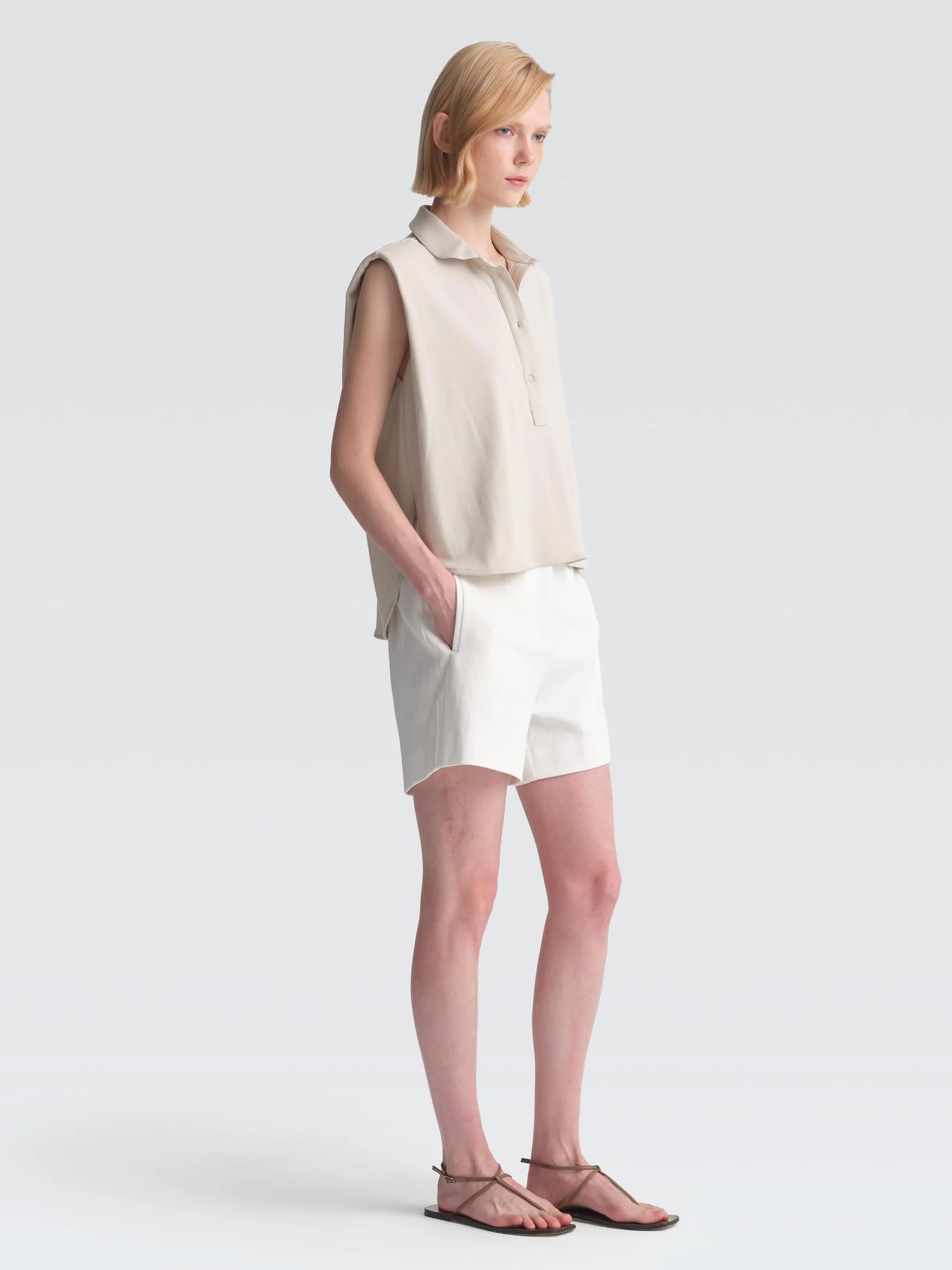 Cotton Pique "Polo" Top
