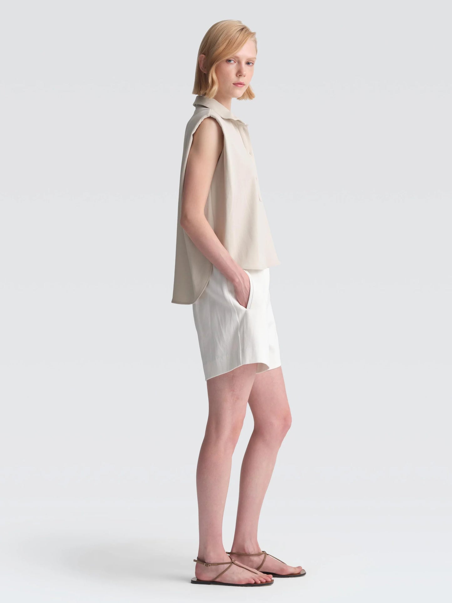 Cotton Pique "Polo" Top