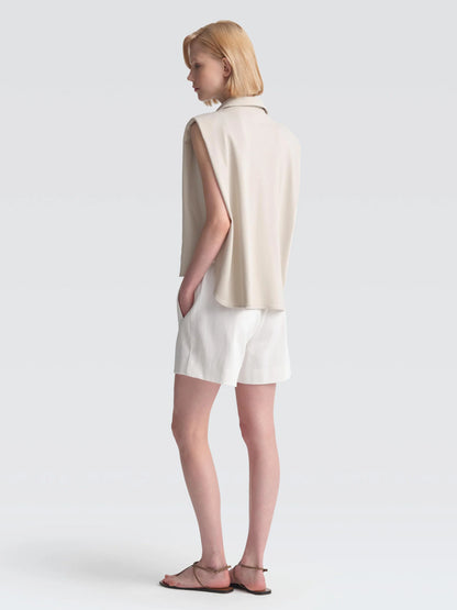 Cotton Pique "Polo" Top