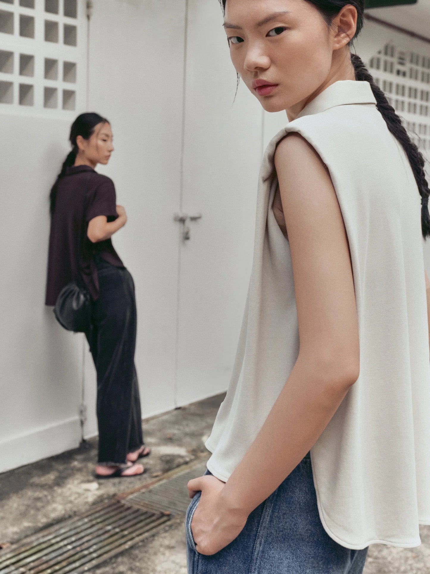 Cotton Pique "Polo" Top