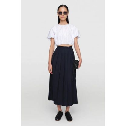 Summer Wool "Fann" Skirt Navy