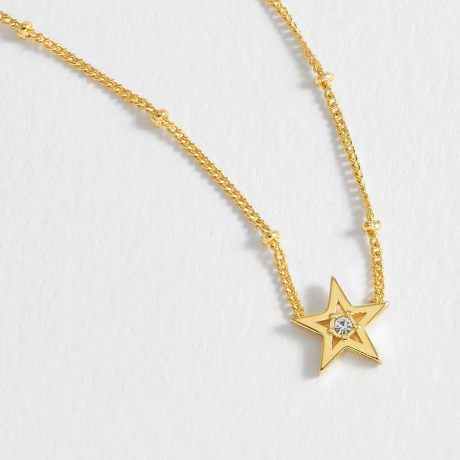 Xmas Bauble - Star Cz Necklace Gold