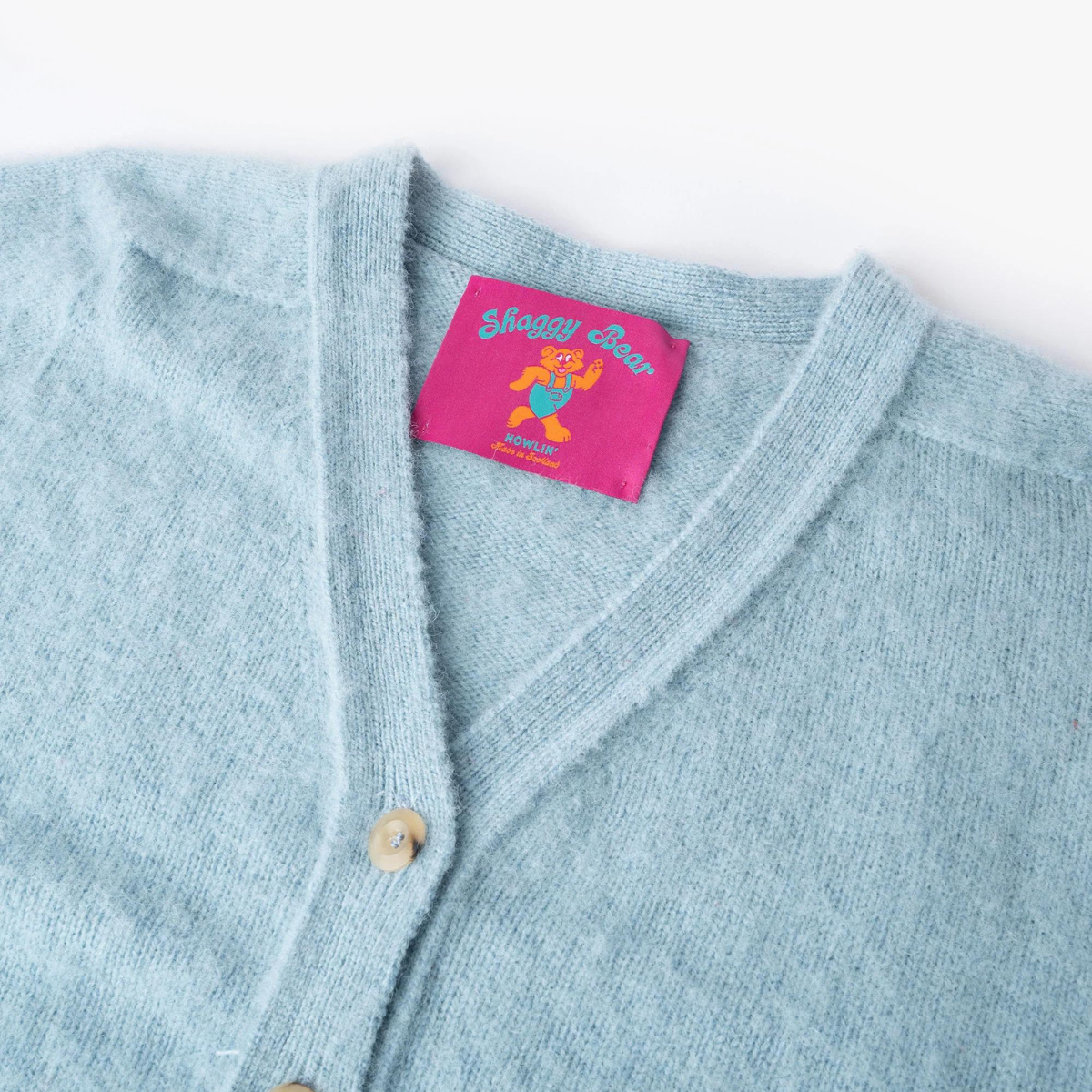 Shaggy Bear Cardigan Soft Blue (women)