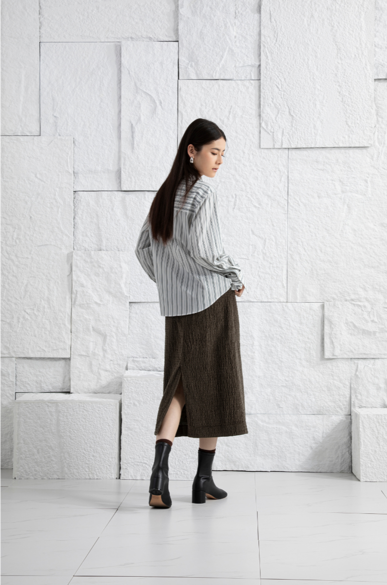 Striped Scarf-Detailed Top