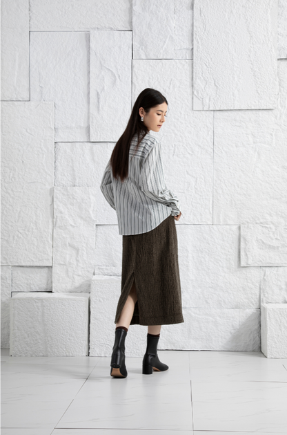 Striped Scarf-Detailed Top