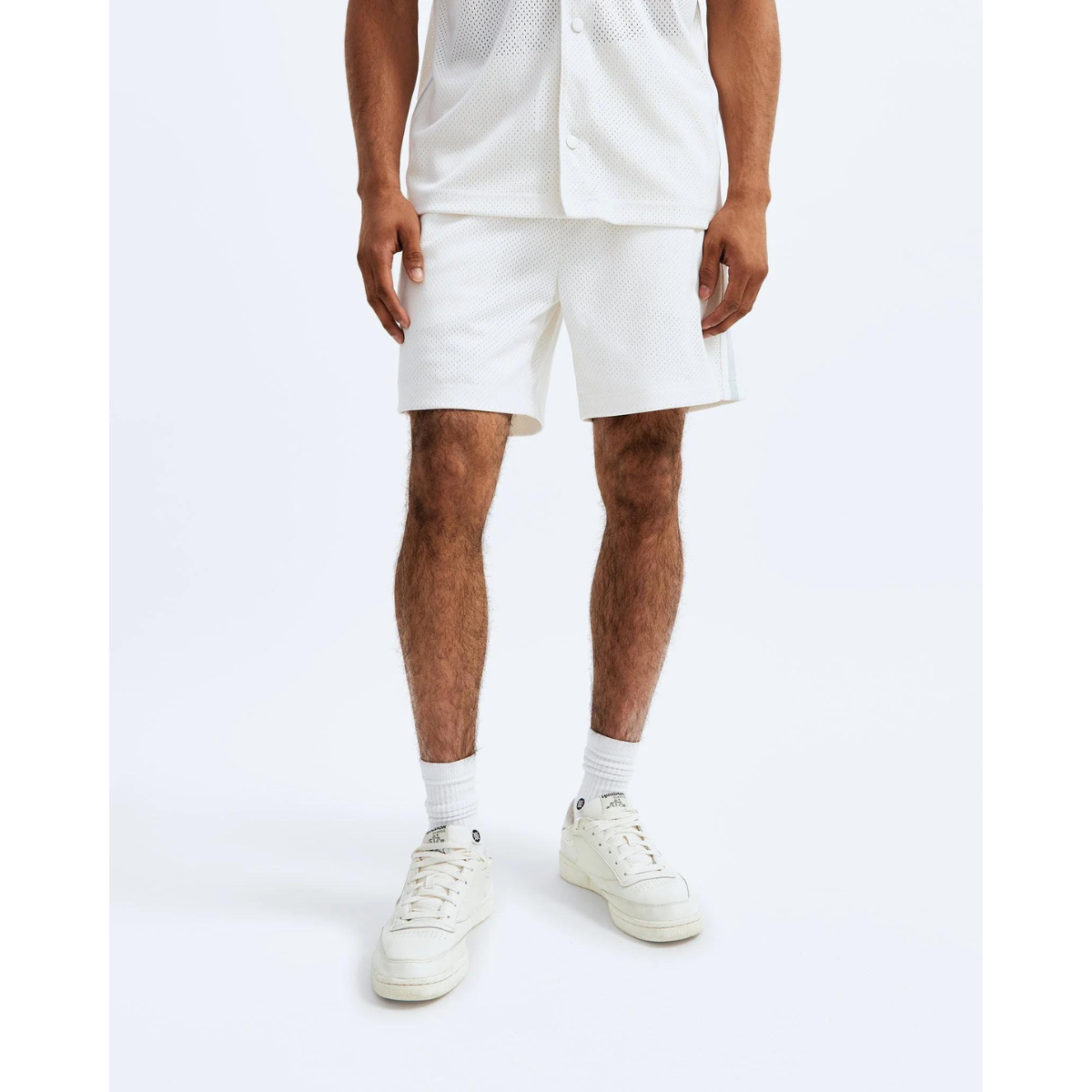 Men's Knit Athletic Mesh Shootaround Short Ivory