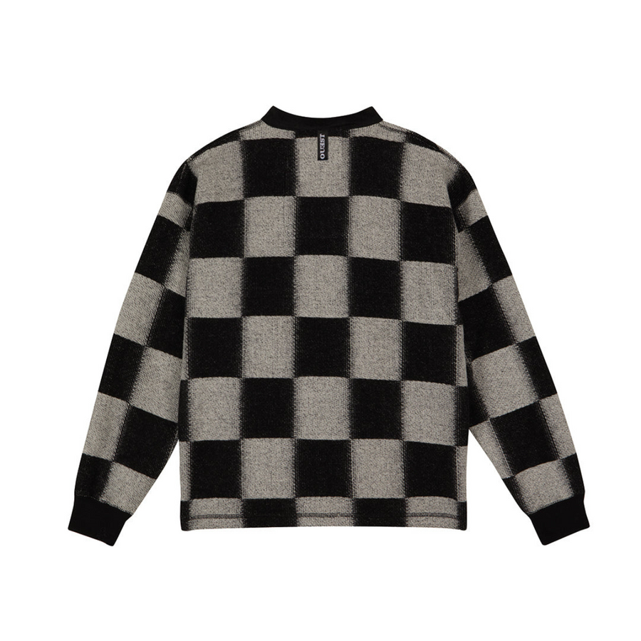 Black / Off-White Checkered Rugby Sweatshirt