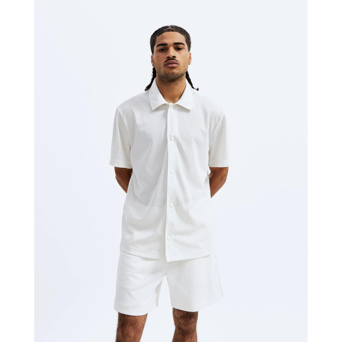 Men's Athletic Mesh Shootaroun Shirt Ivory