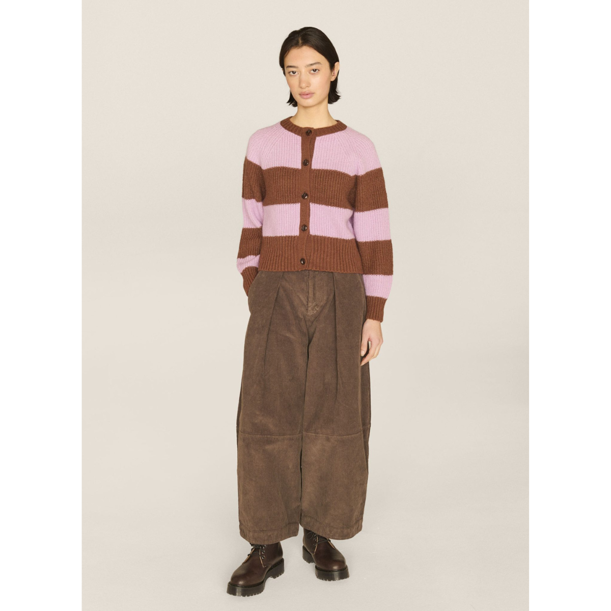 Foxtail Stripe Cardigan Brown/Pink (women)