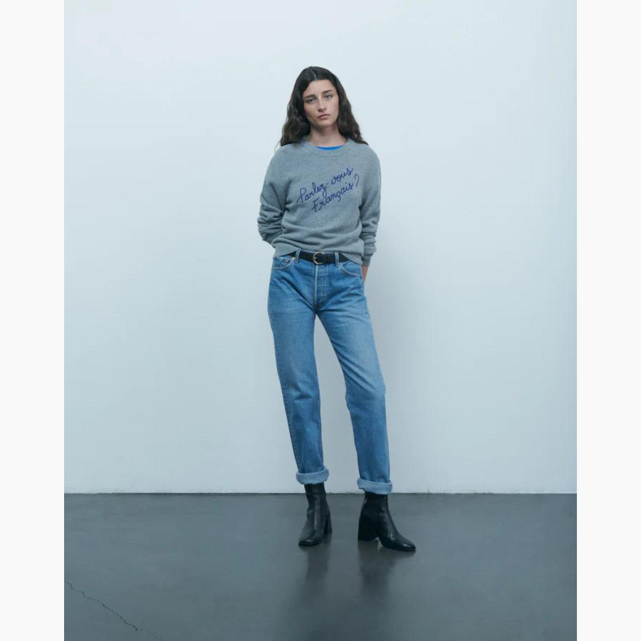 Choiseul Parlez Vous Francais Wool Sweater Medium Heather Grey (women)